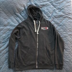 Barstool Sports Section 10 gray Hoodie with White Drawstrings
